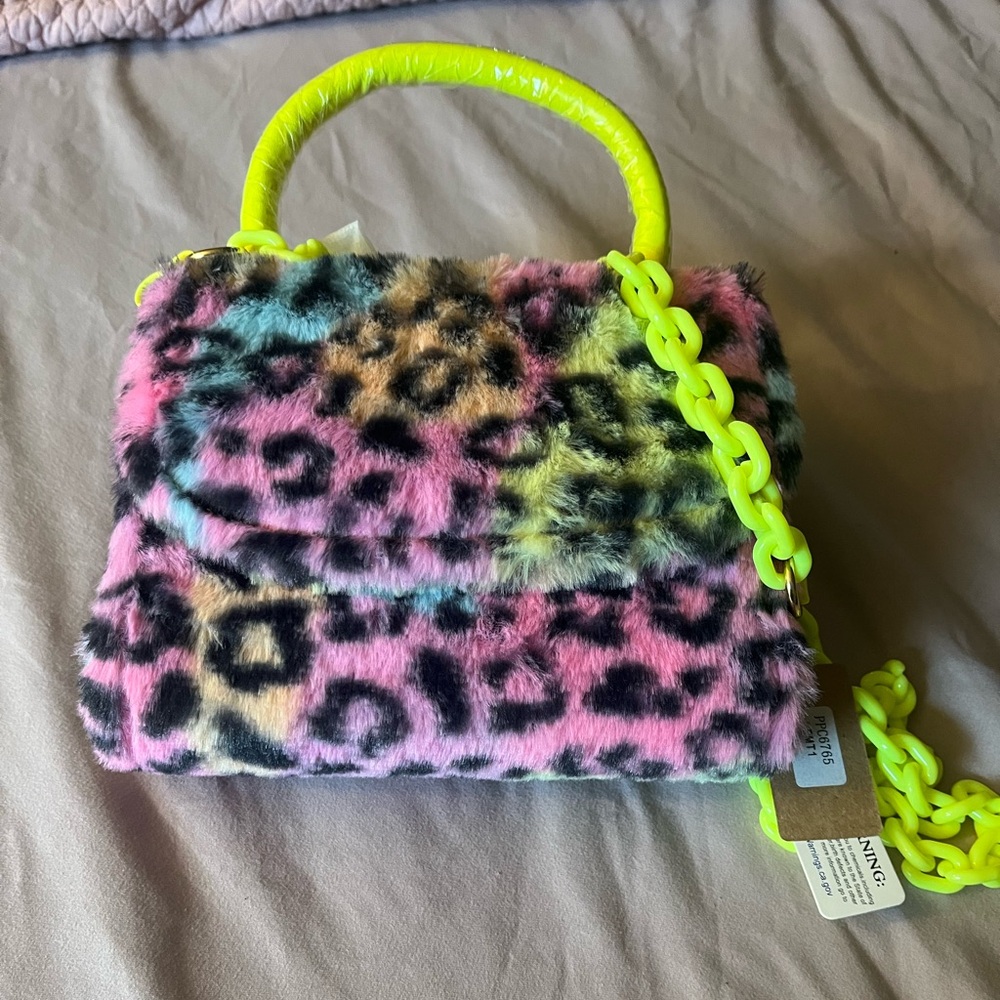 Colorful leopard print bag